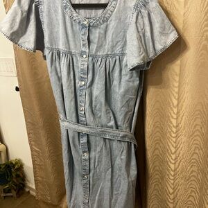 Jane + Delancey Chambray Button-Front Dress | Size 1X